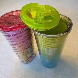 Set of 2 Coca Cola Royal Caribbean Save the Waves Tumbler  1 Drinking Cup Sealed